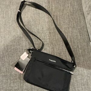 Baggallini Black Crossbody Bag with Silver Accents